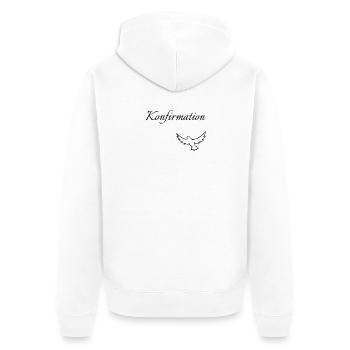 Konfirmation in den Himmel fliegende Taube glauben - Unisex Premium Bio Zip Hoodie - Weiß - Hinten - Thijin (182cm)