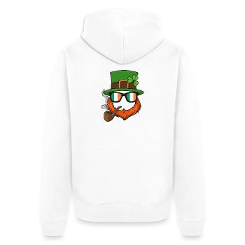 Lustig Kobold Patty Wichtel Paddy St. Patricks Day - Unisex Premium Bio Zip Hoodie - Weiß - Hinten - Thijin (182cm)