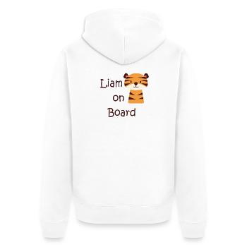 Liam on board - Unisex Premium Organic Zip Hoodie - white - Back - Thijin (182cm)