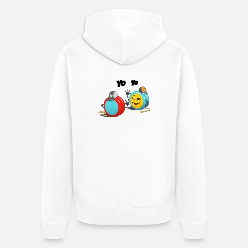 yo yo - Veste à capuche bio Premium Unisexe - blanc