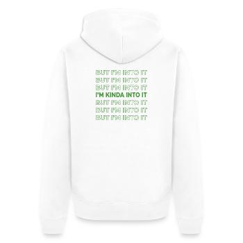 H Styles Kiwi Lyrics But I'm Into It (grün) - Unisex Premium Bio Zip Hoodie - Weiß - Hinten - Thijin (182cm)
