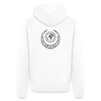 Planet Erde Mandala Sonne und Mond Mandala - Unisex Premium Bio Zip Hoodie - Weiß - Hinten - Thijin (182cm)