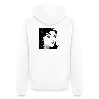 Kunst - Unisex Premium Bio Zip Hoodie - Weiß - Hinten - Thijin (182cm)
