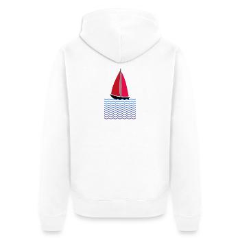 Sailing vacation vacation sea beach caribbean sun - Unisex Premium Organic Zip Hoodie - white - Back - Thijin (182cm)