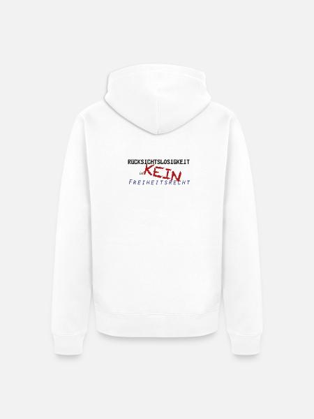 Rücksichtslosigkeit Motiv - Unisex Premium Bio Zip Hoodie - Weiß