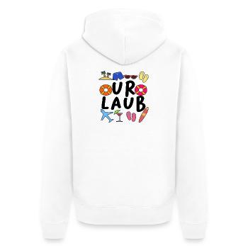 Urlaub Ferien Verreisen Sommer Sonne Meer Strand - Unisex Premium Bio Zip Hoodie - Weiß - Hinten - Thijin (182cm)