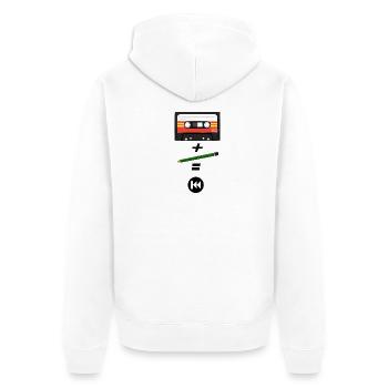 80er Kassette - Unisex Premium Bio Zip Hoodie - Weiß - Hinten - Thijin (182cm)