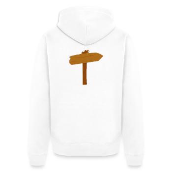 Signpost Path Path Direction - Unisex Premium Organic Zip Hoodie - white - Back - Thijin (182cm)