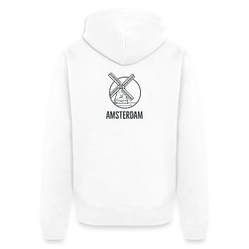 Amsterdam - Veste à capuche bio Premium Unisexe - blanc - Dos - Thijin (182cm)