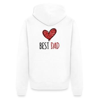 Bester Papa Vater Vatertag Lieblingspapa Dad Herz - Unisex Premium Bio Zip Hoodie - Weiß - Hinten - Thijin (182cm)
