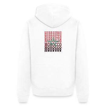 Conception de drapeau de Marrakech Maroc / idée cadeau - Veste à capuche bio Premium Unisexe - blanc - Dos - Thijin (182cm)