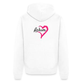 Askim Wort Türkisch Geschenkidee Liebe - Unisex Premium Bio Zip Hoodie - Weiß - Hinten - Thijin (182cm)