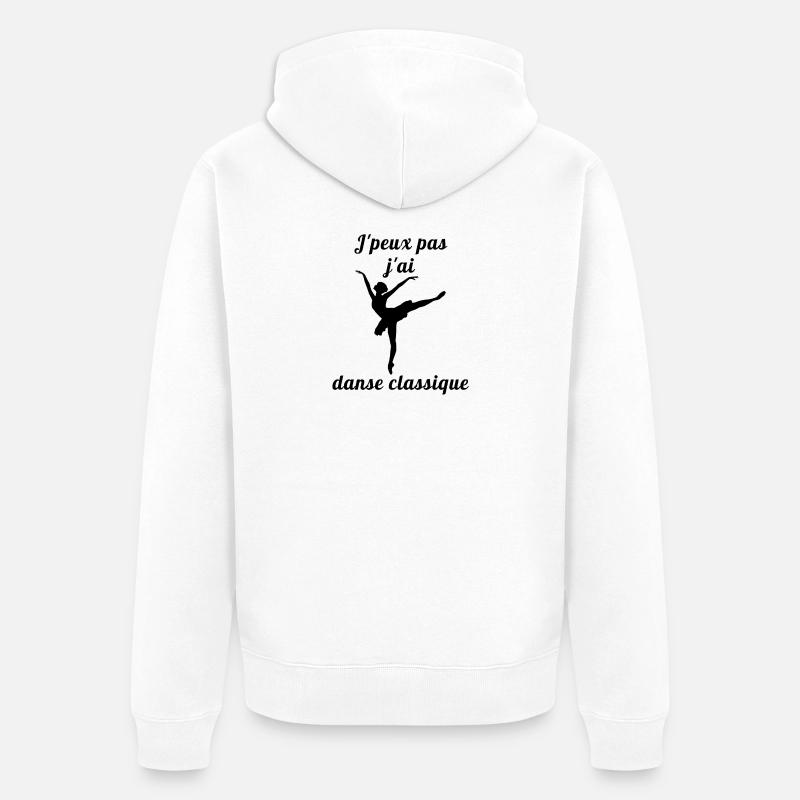 Je peux pas j ai danse classique ballet - Veste à capuche bio Premium Unisexe - blanc