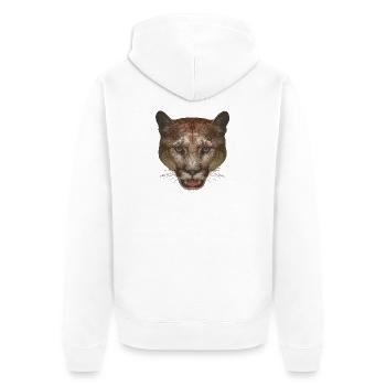beautiful animal motifs, mountain lion face - Unisex Premium Organic Zip Hoodie - white - Back - Thijin (182cm)
