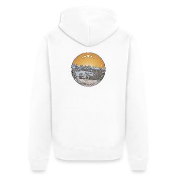 Churfirsten Toggenburg Switzerland - Unisex Premium Bio Zip Hoodie - Weiß - Hinten - Thijin (182cm)
