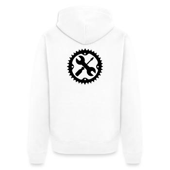 Bike Readyshap Set Logo - Unisex Premium Bio Zip Hoodie - Weiß - Hinten - Thijin (182cm)