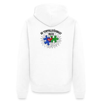 Romantisch Valentinstag Herz Statement - Unisex Premium Bio Zip Hoodie - Weiß - Hinten - Thijin (182cm)