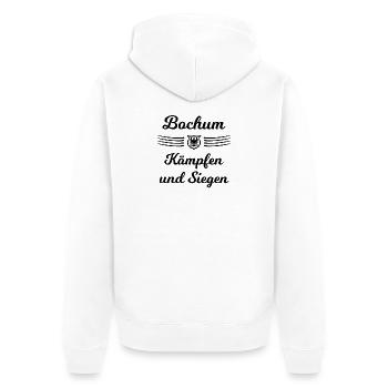 Bochum kämpfen uns siegen - Unisex Premium Bio Zip Hoodie - Weiß - Hinten - Thijin (182cm)