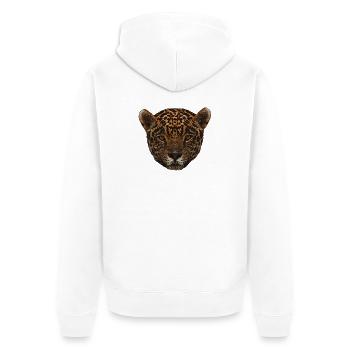 pretty big cats, big cat onca face - Unisex Premium Organic Zip Hoodie - white - Back - Thijin (182cm)