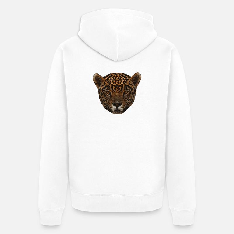 Assez gros chats, gros chat Onca visage - Veste à capuche bio Premium Unisexe - blanc