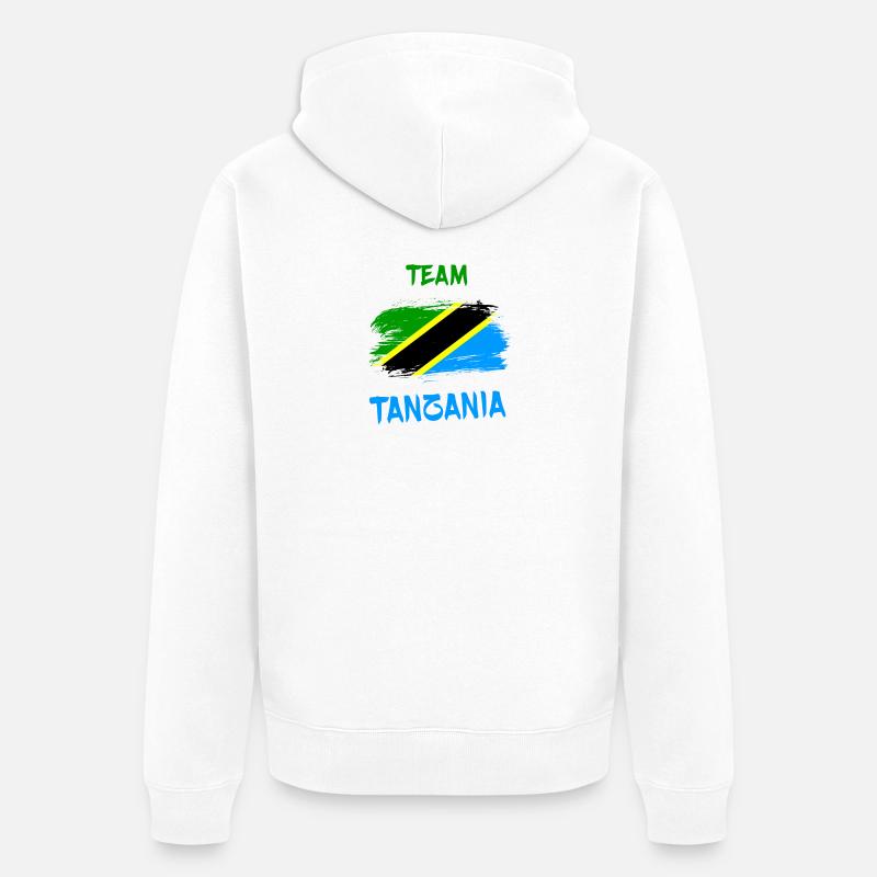 Conception du drapeau de l’équipe tanzanienne - Veste à capuche bio Premium Unisexe - blanc