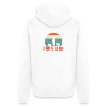 Papa bear - Unisex Premium Bio Zip Hoodie - Weiß - Hinten - Thijin (182cm)