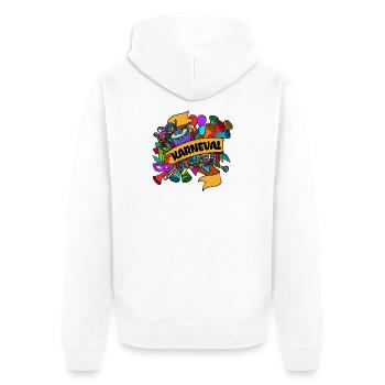 Faschingsumzug Karneval Fasching Masken - Unisex Premium Bio Zip Hoodie - Weiß - Hinten - Thijin (182cm)