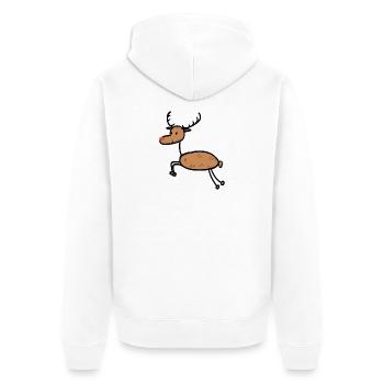 Lustig Rentier Weihnachten - Unisex Premium Bio Zip Hoodie - Weiß - Hinten - Thijin (182cm)