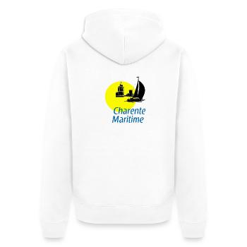 Charente-maritime - Unisex Premium Bio Zip Hoodie - Weiß - Hinten - Thijin (182cm)