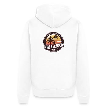Sri Lanka Vintage Beach Design / Geschenkidee - Unisex Premium Bio Zip Hoodie - Weiß - Hinten - Thijin (182cm)