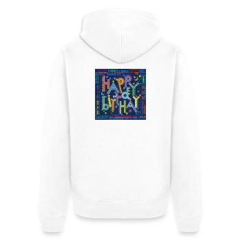 The Birthday Theme - Unisex Premium Bio Zip Hoodie - Weiß - Hinten - Thijin (182cm)