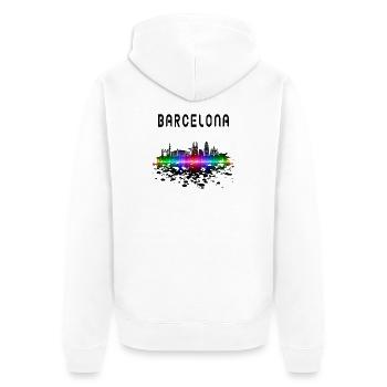 Cadeau/design Splash Skyline de Barcelone - Veste à capuche bio Premium Unisexe - blanc - Dos - Thijin (182cm)