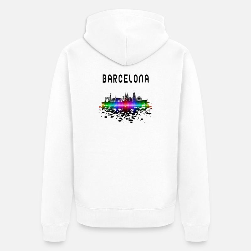 Cadeau/design Splash Skyline de Barcelone - Veste à capuche bio Premium Unisexe - blanc