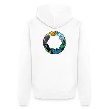 Mutter Natur Baum Umwelt - Unisex Premium Bio Zip Hoodie - Weiß - Hinten - Thijin (182cm)