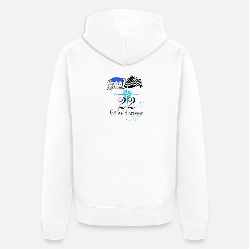 Côtes d'armor - Veste à capuche bio Premium Unisexe - blanc