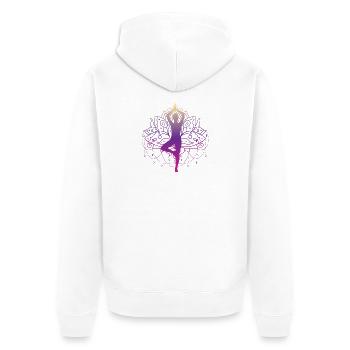 Yoga Arbre Zen Mandala Méditation Namaste cadeau - Veste à capuche bio Premium Unisexe - blanc - Dos - Thijin (182cm)