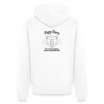 Papy ours - Veste à capuche bio Premium Unisexe - blanc - Dos - Thijin (182cm)