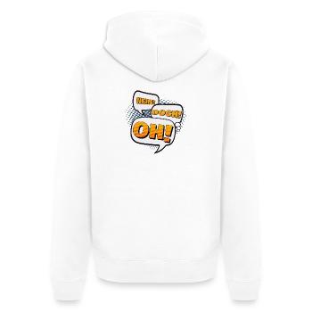 Nein! Doch! Oh! - Unisex Premium Bio Zip Hoodie - Weiß - Hinten - Thijin (182cm)