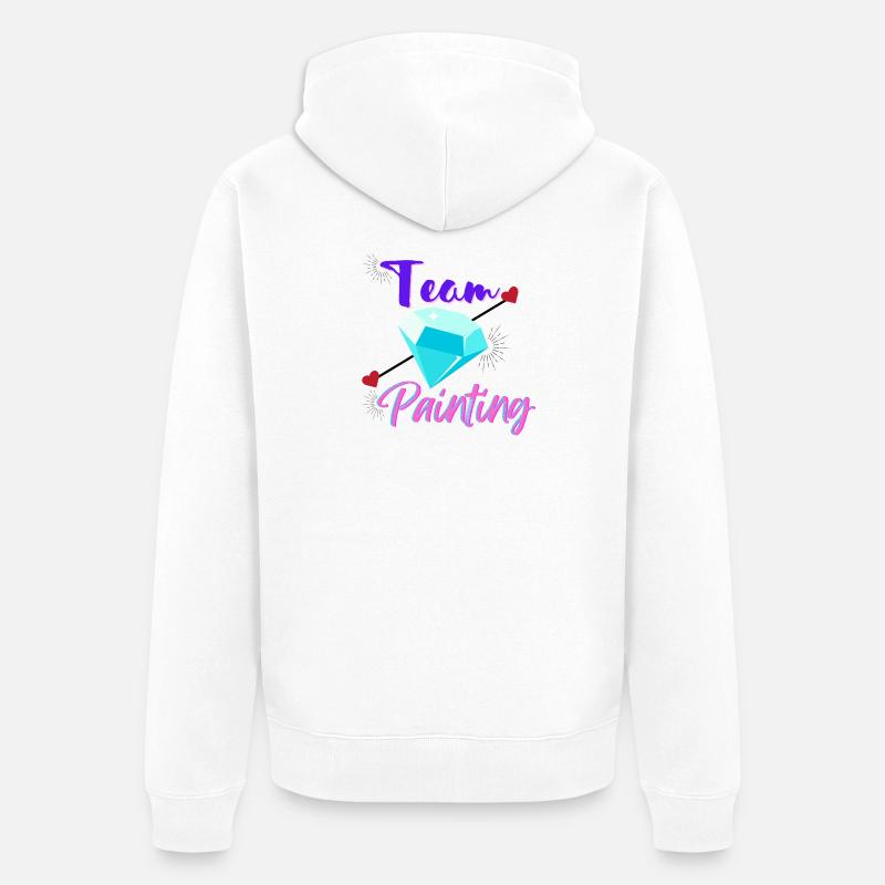 Team Diamond Painting - Veste à capuche bio Premium Unisexe - blanc