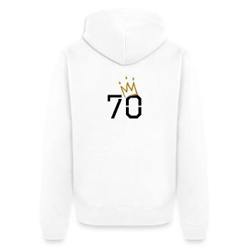 70th birthday - Unisex Premium Organic Zip Hoodie - white - Back - Thijin (182cm)