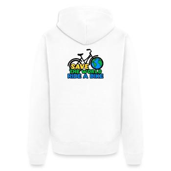 Umwelt Mutter Erde Statement Umweltschutz - Unisex Premium Bio Zip Hoodie - Weiß - Hinten - Thijin (182cm)