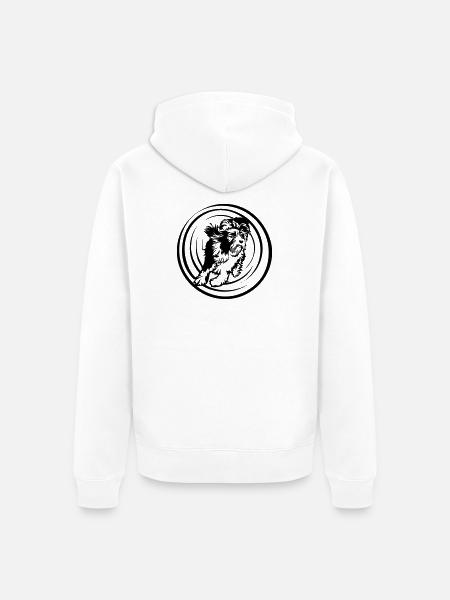 Bearded Collie - Unisex Premium Organic Zip Hoodie - white
