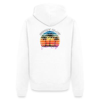 Beach Club Vice City GTA - Unisex Premium Organic Zip Hoodie - white - Back - Thijin (182cm)