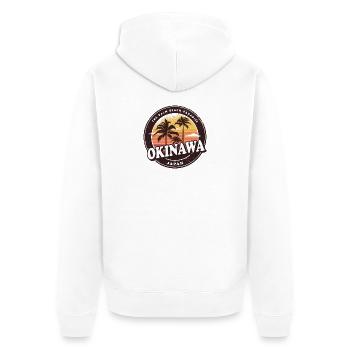 Okinawa Japan Vintage Beach Design - Unisex Premium Bio Zip Hoodie - Weiß - Hinten - Thijin (182cm)