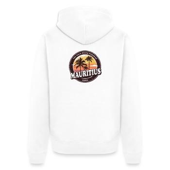 Mauritius Vintage Beach Design / Geschenkidee - Unisex Premium Bio Zip Hoodie - Weiß - Hinten - Thijin (182cm)