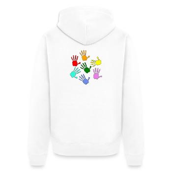Peindre les mains des enfants - Veste à capuche bio Premium Unisexe - blanc - Dos - Thijin (182cm)