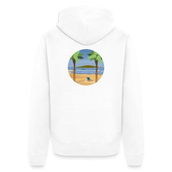 tropical beach palm tree beach chair cocktail - Unisex Premium Organic Zip Hoodie - white - Back - Thijin (182cm)