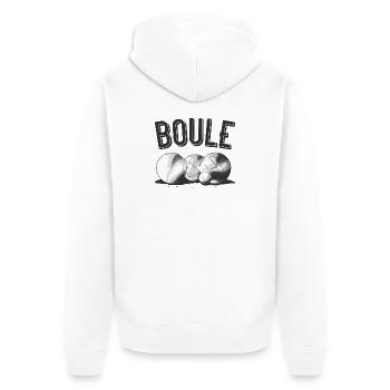 Boules de boules pour les joueurs de pétanque boulen - Veste à capuche bio Premium Unisexe - blanc - Dos - Thijin (182cm)