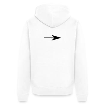 Right arrow - Unisex Premium Organic Zip Hoodie - white - Back - Thijin (182cm)