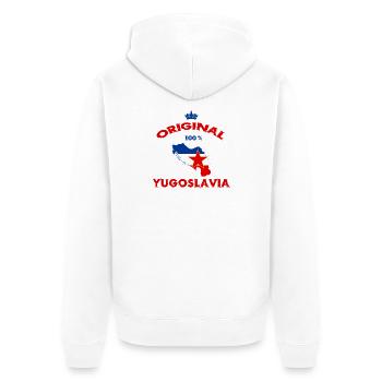Drapeaux Yougoslavie 100% originaux - Veste à capuche bio Premium Unisexe - blanc - Dos - Thijin (182cm)